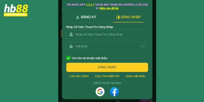 Đăng nhập HB88 qua máy tính siêu tốc với 4 bước đơn giản
